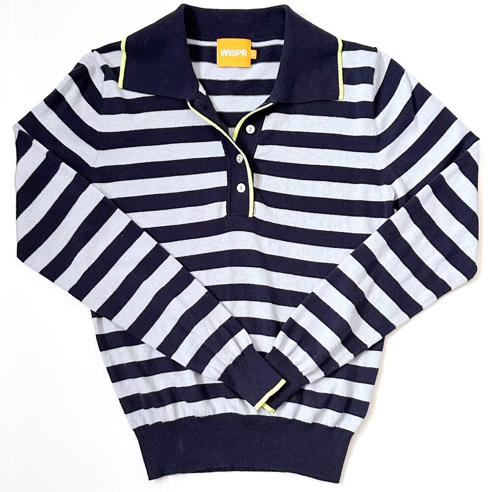 WISPR Lightweight Cotton Silk Pullover Collared Sweater - Size Small